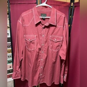 High Noon Rusty Red Pearl Snap Western Shirt 3XL